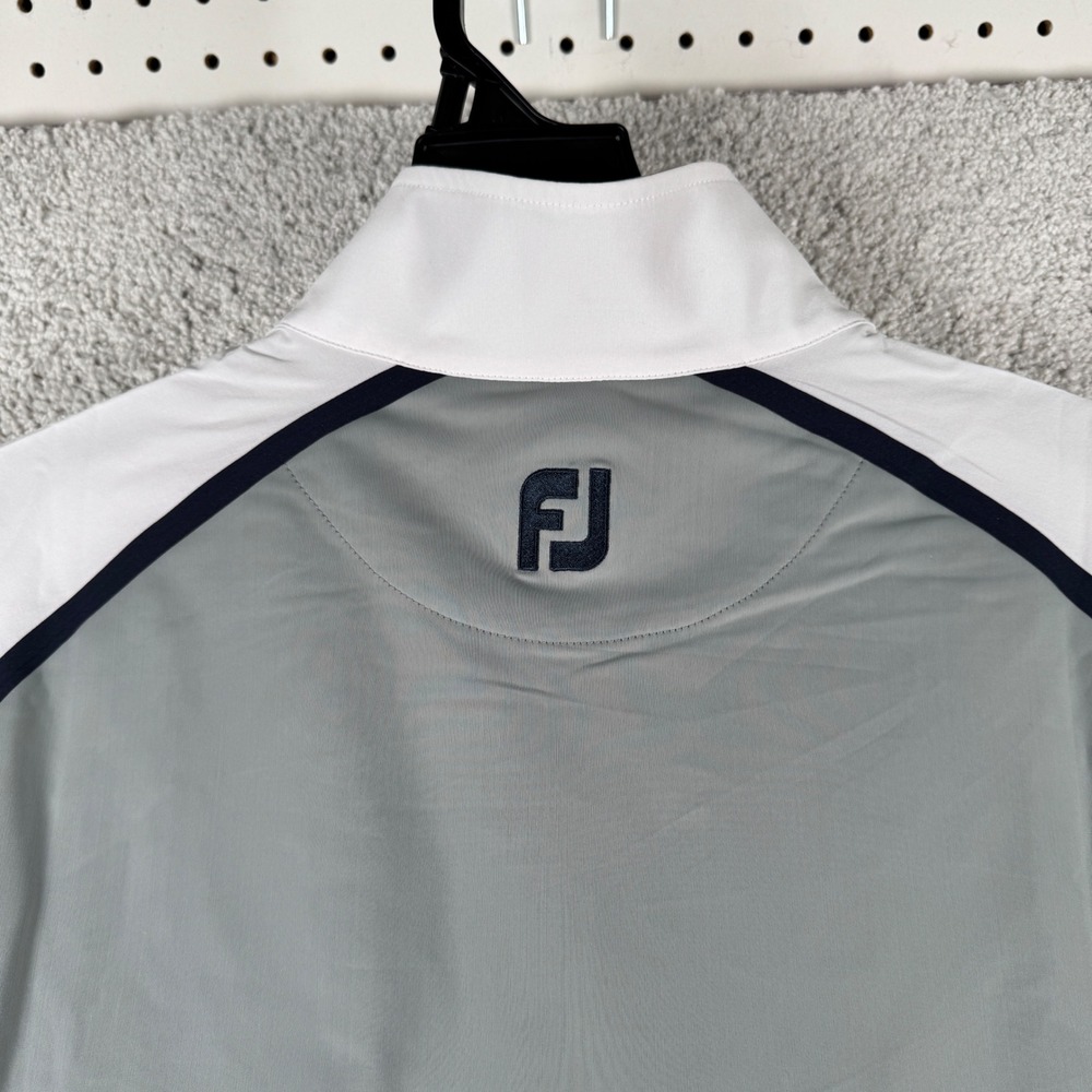 FootJoy Windtech Pullover Mens L White Gray Navy Rams Classic 2018 Golf New - Picture 5 of 16